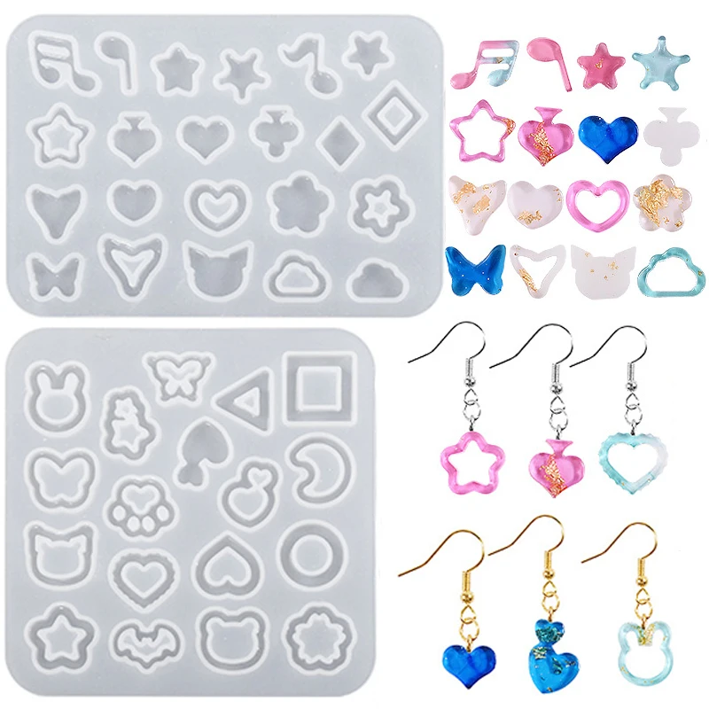 

DIY Earring Resin Mold Star Musical Note Epoxy Resin Mould for Women Earrings Pendant Crafts Quicksand Accessories Silicone Mold