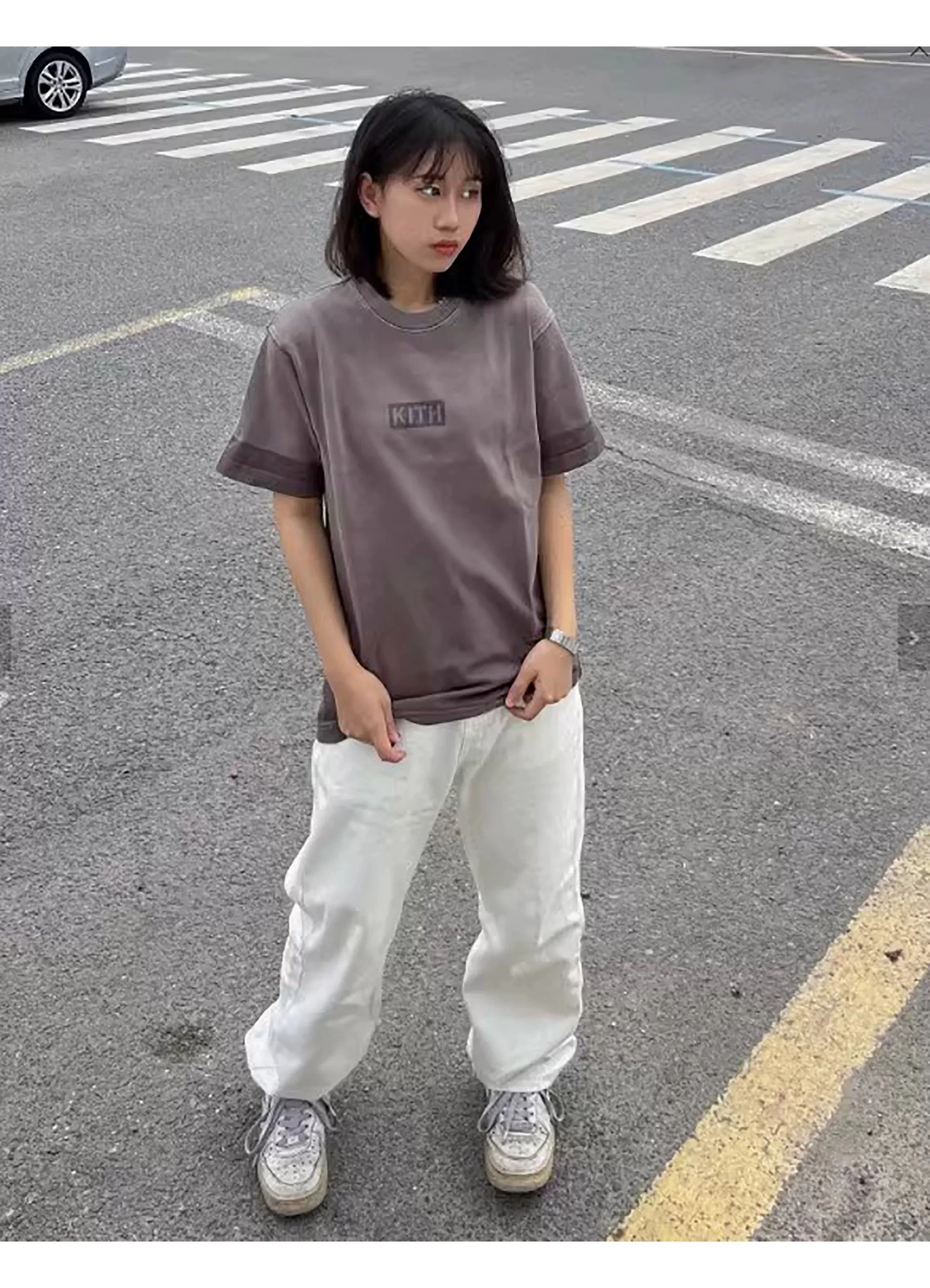 Футболка мужская и женская с коротким рукавом винтажная Свободная Повседневная