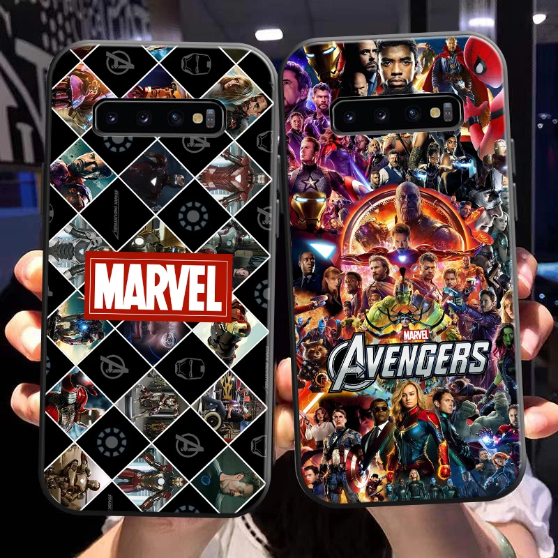 

Marvel Avengers For Samsung Galaxy S10 S10 Plus S10E S10 Lite S10 5G Phone Case Black Liquid Silicon Coque Carcasa Funda TPU