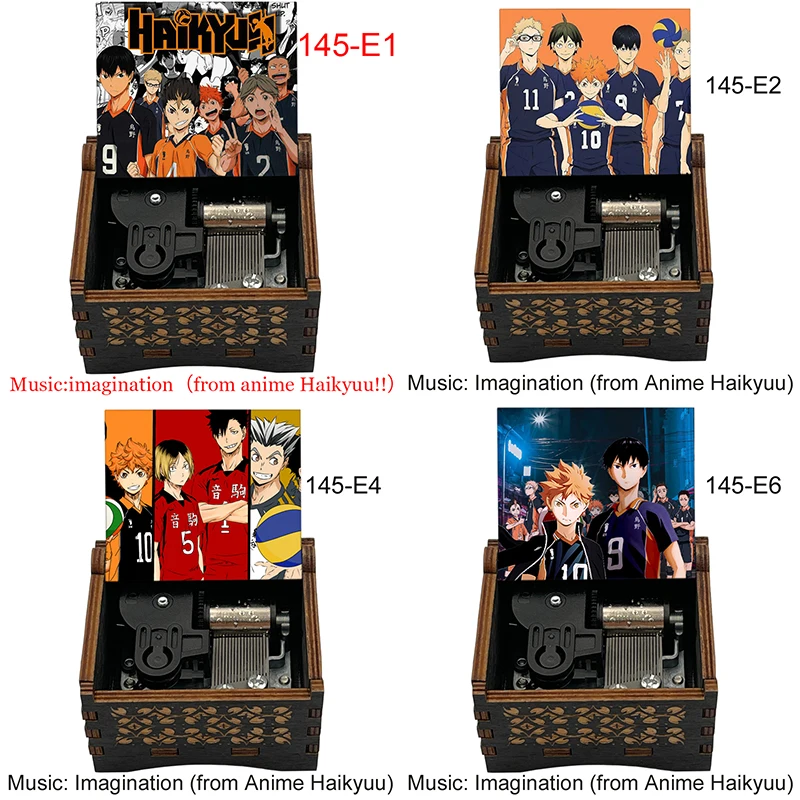

Color Print Music Imagination Anime Haikyuu Opening Music Wood Mechanical Music Box Friends Kid Birthday New Year Christmas Gift