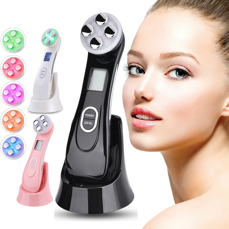 

5in1 RF Face Lifting Machine EMS Mesotherapy Electroporation Radio Frequency LED Light Therapy Facial Massager Anti Aging Beauty