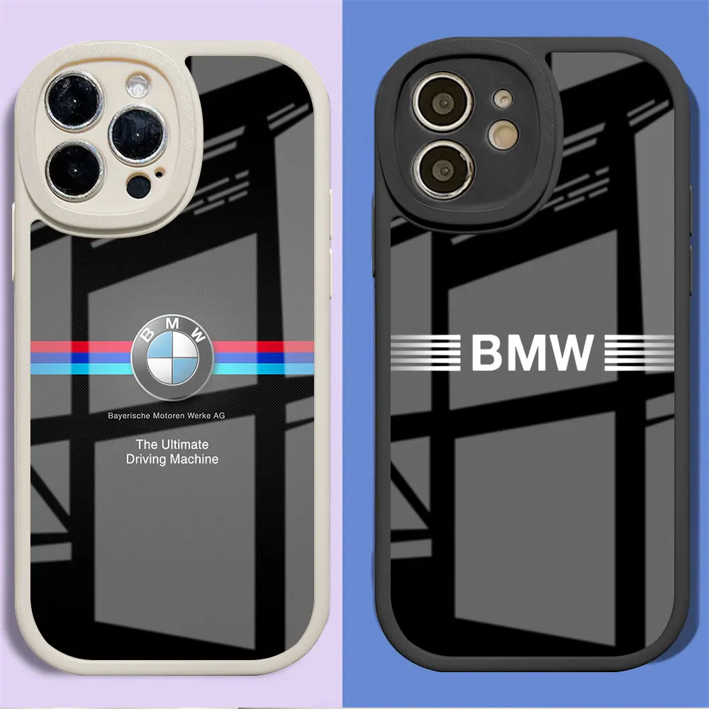 

Luxury Sport Lines BMW Brand Black White Phone Cases For Apple iPhone 13 14 11 Pro 12 14 Plus Funda 13 mini 12 pro Cover Fundas