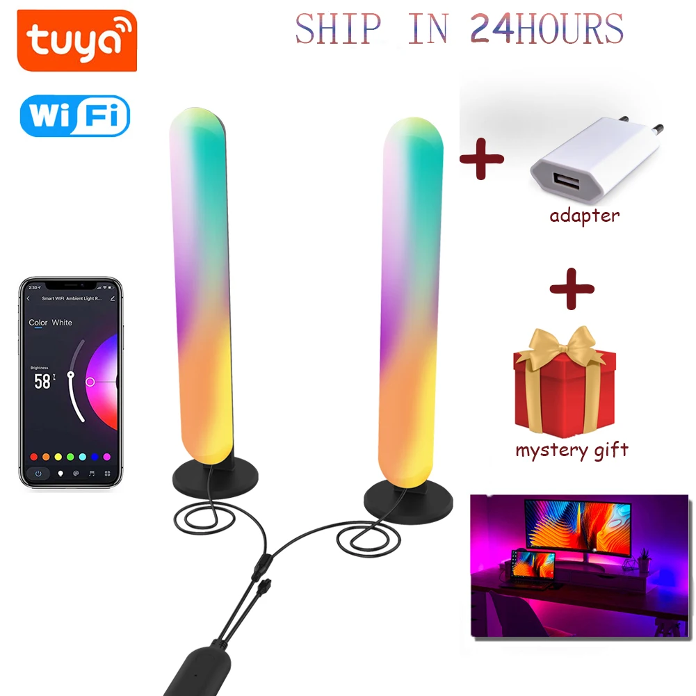 

Tuya Symphony Light Bar Bluetooth WiFi + IR Home Smart LED Ambient Light Ambilight Color Bar Light Suitable For Alexa Google