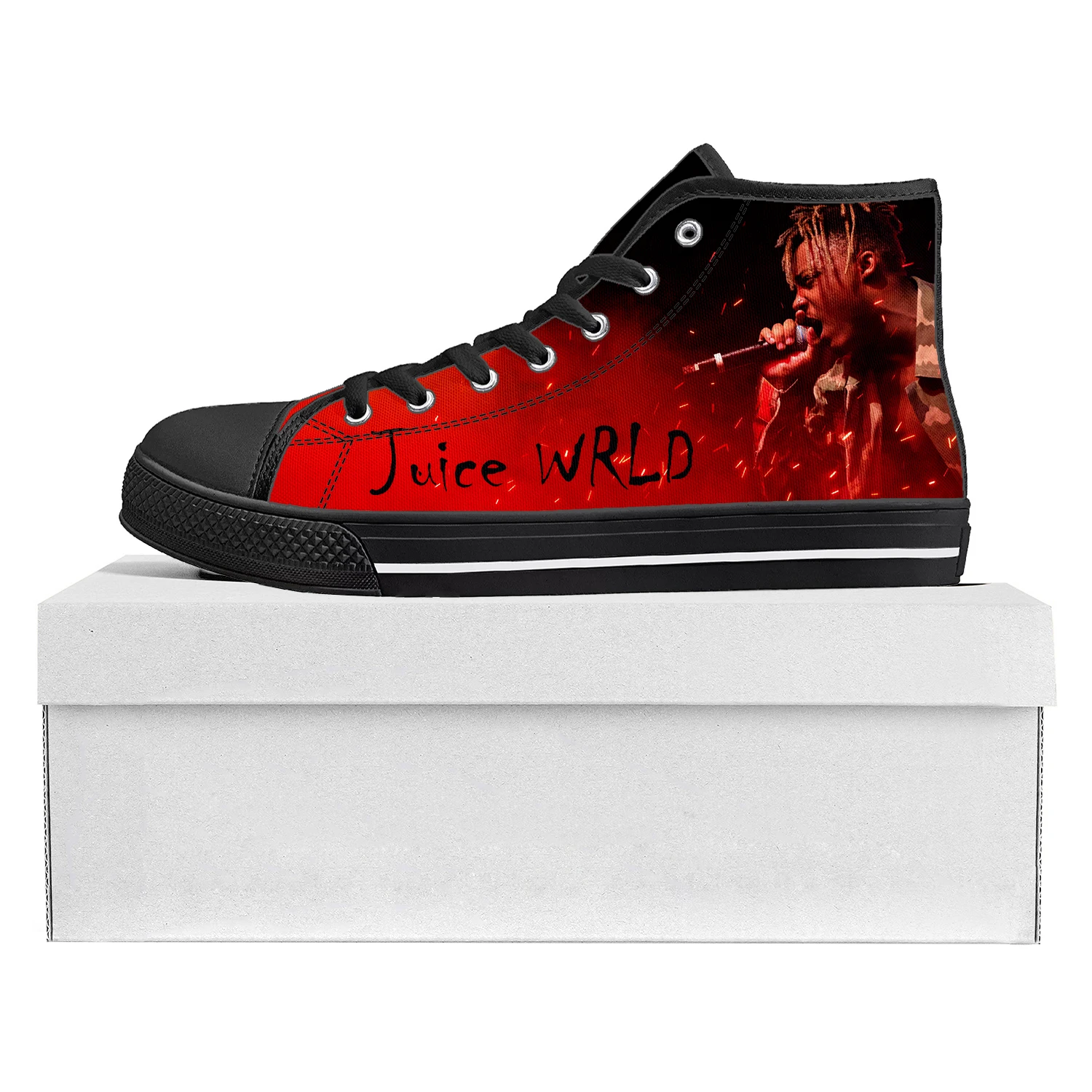 

Wrld 999 Hip Hop Rapper Juice High Top High Quality Sneakers Mens Womens Teenager Canvas Sneaker Couple Shoes Custom Shoe Black