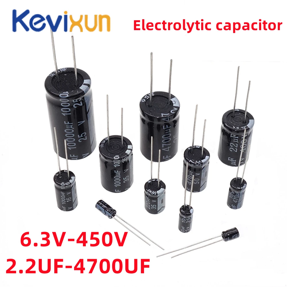 

6.3V 10V 16V 25V 35V 50V 400V 450V 1UF 2.2UF 4.7UF 10UF 1000UF 22UF 33UF 47UF 470UF 100UF 220UF Aluminum Electrolytic Capacitor