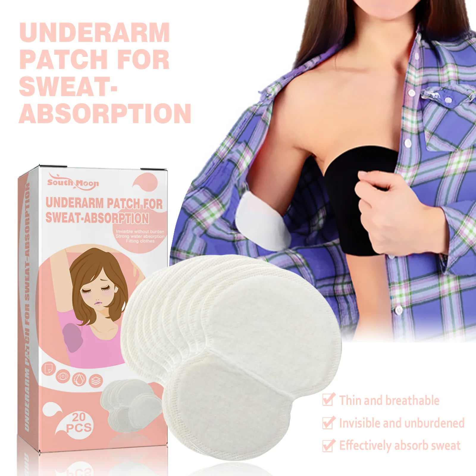 

20pcs/set Underarm Pads Dress Clothing Perspiration Deodorant Pads Armpit Care Sweat Absorbent Pads Deodorant for Women Men