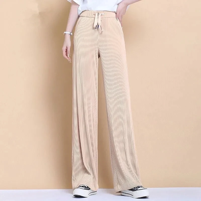 

Женские брюки с широкими штанинами, с завышенной талией