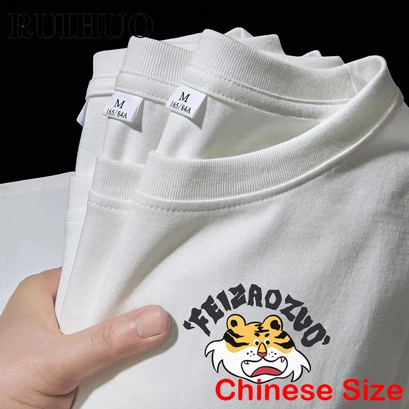 

Футболка RUIHUO мужская с принтом тигра, забавная уличная одежда в китайском стиле, топ в стиле Харадзюку, Размер 5XL, весна 2022