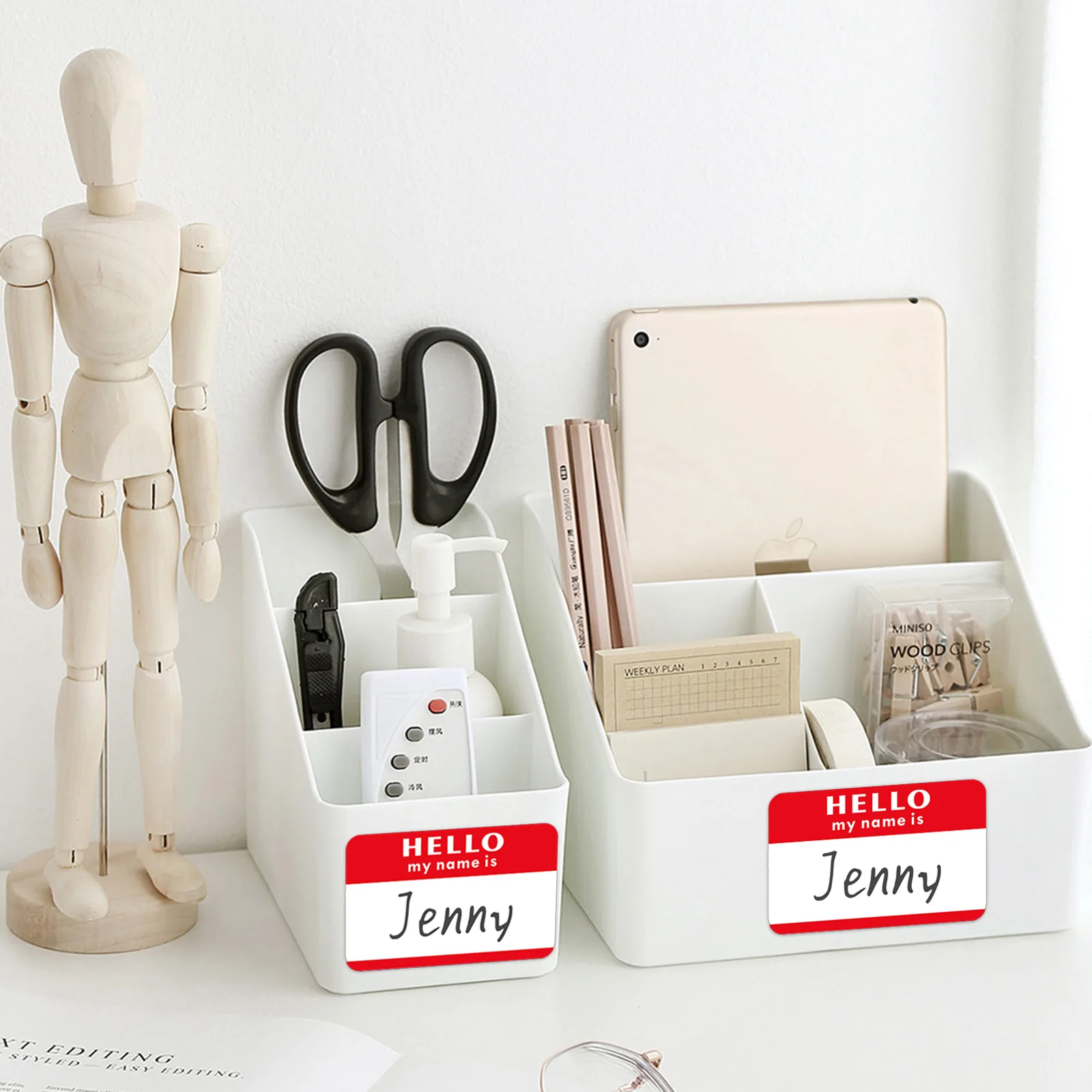 

Office Meeting Name Tags, 300 PCS Hello My Name Is Labels, 5 Colors, Self Adhesive Stickers, Easy Removal, Multi Purpose