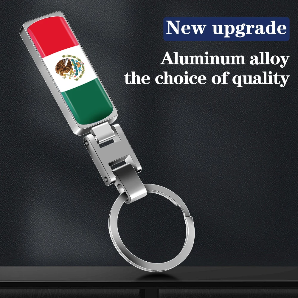 

1Pcs Car Styling 3D Metal Epoxy Emblem Mexico Nationl Flag Keychain Key Rings Backpack Pendant Souvenirs Men Gifts Accessories