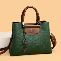 luxury designer high quality pu leatheralligator pattern women shoulder bag large capacity ladies business briefcase handbag2022