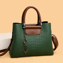 Luxury Designer High Quality Pu LeatherAlligator Pattern Women Shoulder Bag Large Capacity Ladies Business Briefcase Handbag2022