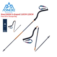 aonijie e4206 bend trekking poles lightweight s shaped curved handle folding pole walking stick for mountaineering hiking tour