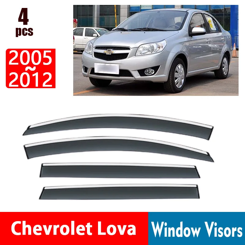 FOR Chevrolet Lova 2005-2012 Window Visors Rain Guard Windows Rain Cover Deflector Awning Shield Vent Guard Shade Cover Trim