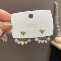 2022 golden love sweet and fresh super fairy cute earrings for women korean fashion earring daily birthday party jewelry gifts
