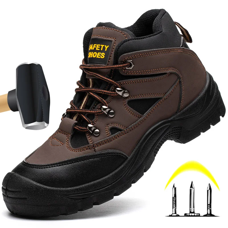 Мужская Защитная Обувь Спецодежда Легкие Рабочие Ботинки Без Пирсинга Подошвы