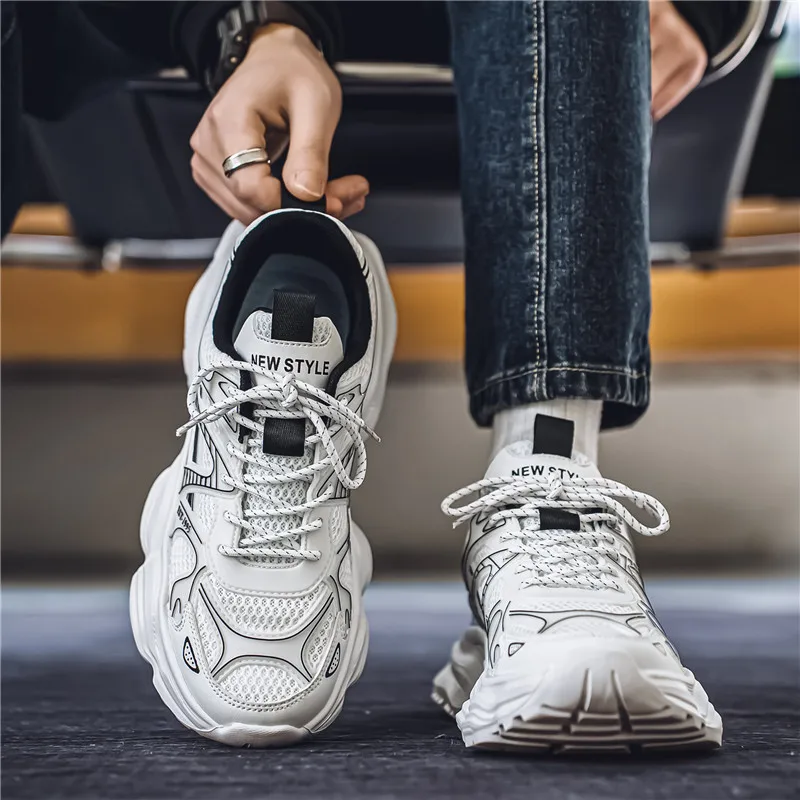 Мужские кроссовки для бега сетчатые дышащие Нескользящие удобные спортивного