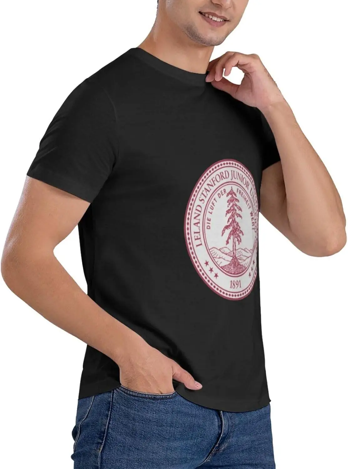Мужская хлопковая футболка Стэнфордского университета мужская
