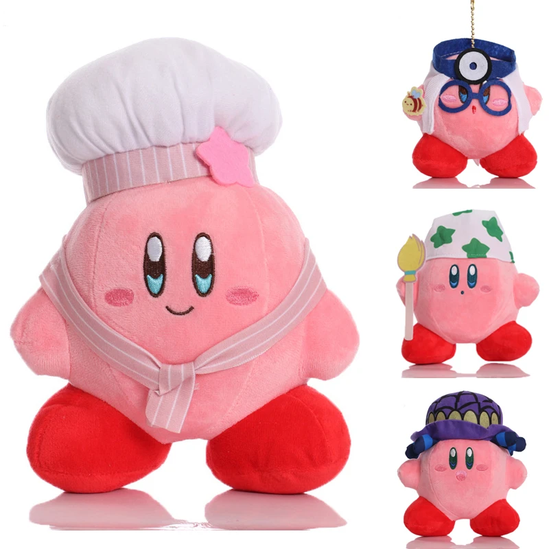 

Star Kirby Anime Kawaii Stuffed Peluche Plush Quality Cartoon Toys Cosplay Swordsman Knight Doctor Pillows Birthday Gift