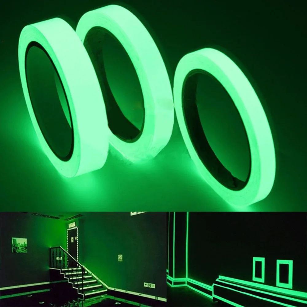 

1.5cm*1m Luminous Fluorescent Night Self-adhesive Glow In The Dark Sticker Tape Safety Security Home Decoration Warning Tape