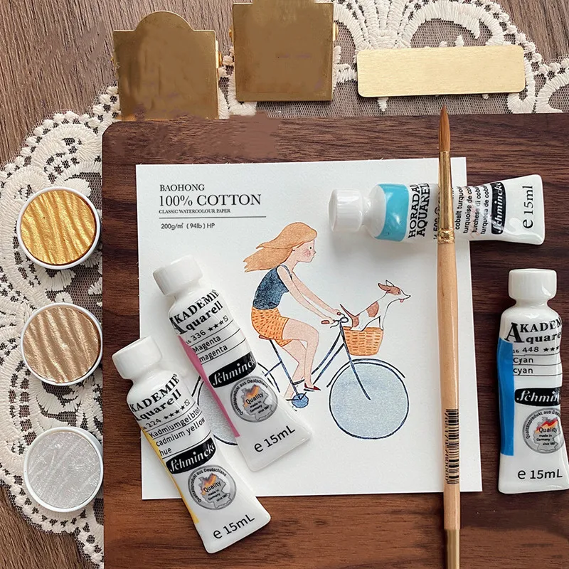 Schmincke Ceramic Pen Holder Brush Shelf Tubular Paint Ornam