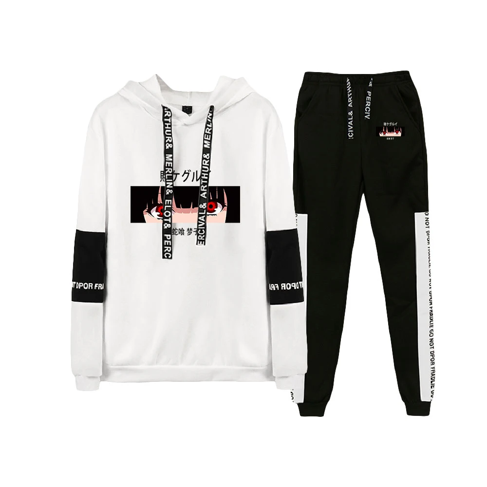 

Anime Kakegurui Two-piece suit Women/Men Yumeko Long Sleeve Hoodies+Jogger Pants Hip hop Casual Harajuku Trendy Clothes