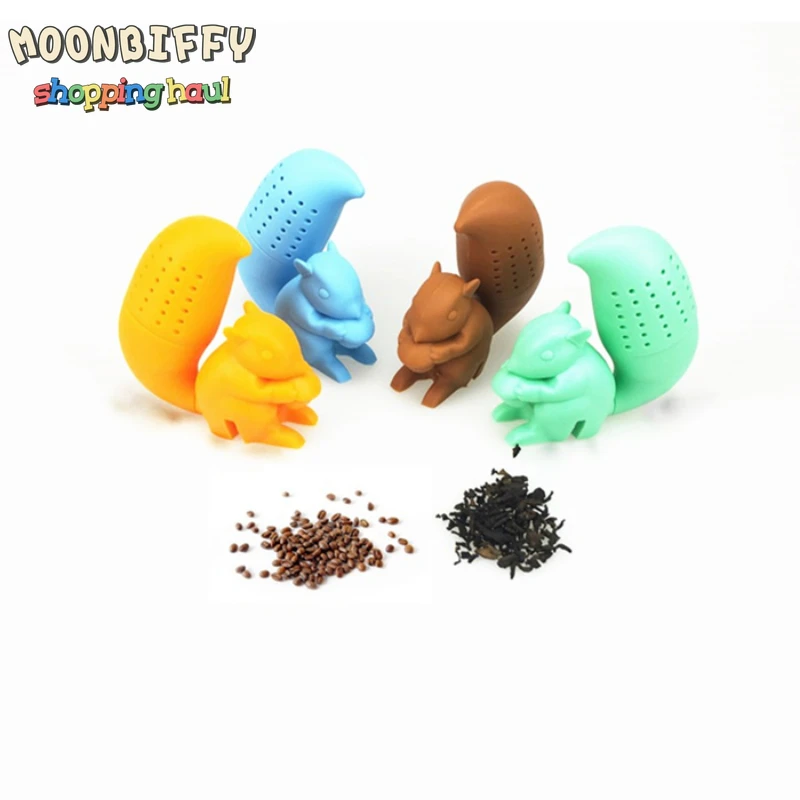 

European Style Squirrel Silicone Tea Maker Tea Infuser Cute Animal Tea Drainer Kung Fu Tea Set Strainer Bag Mug Filter