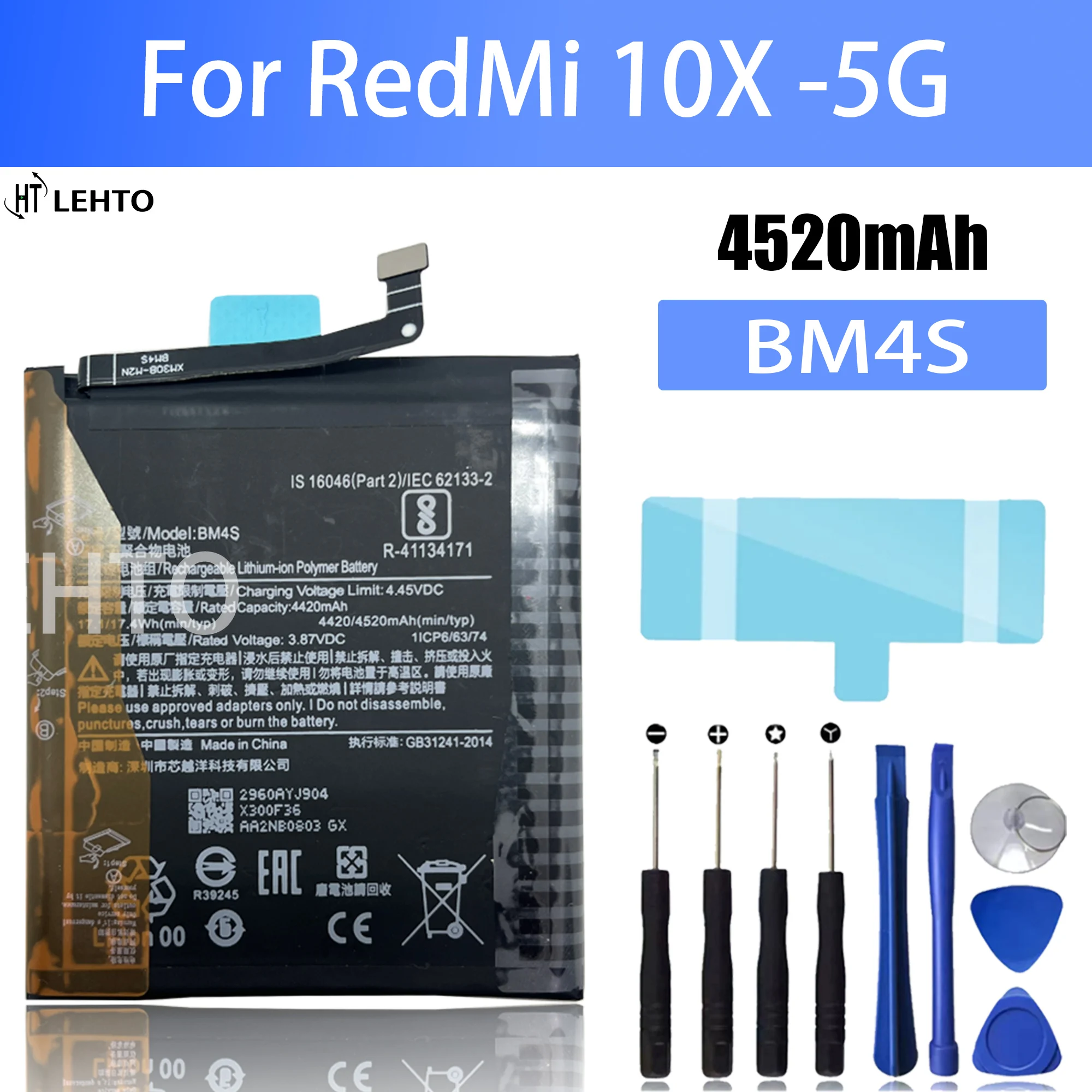 

100% Новый оригинальный аккумулятор BM4S для XIAOMI Redmi 10X 5G, Сменный аккумулятор для телефона