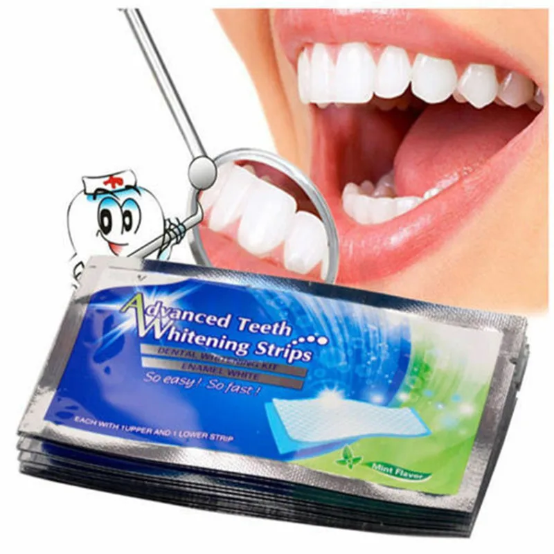 

7 Pairs Women Home Oral Care Bleaching Stickers Dental Protector Teeth White Gel Strip Care Whitening Strips Stain Removal