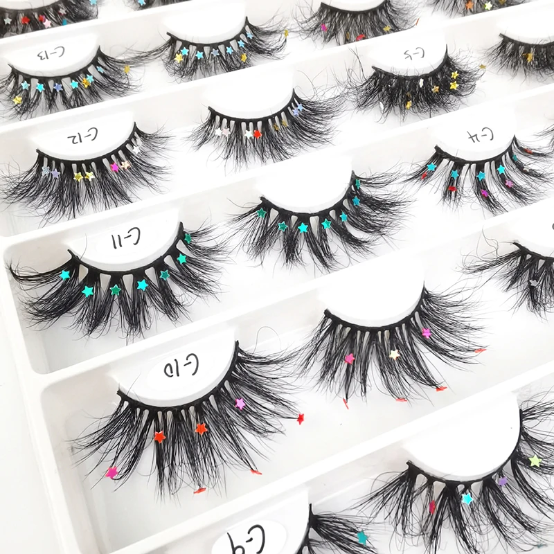 

1 Pair 3D Glitter Sequin False Eyelashes Luminous Natural Fluffy Soft Lashes Eye Lash Extension Makeup