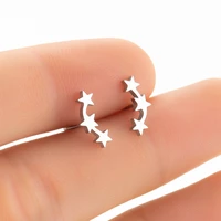 tulx stainless steel stackable star stud earrings for women ear climber earring party wedding jewelry pendientes brincos
