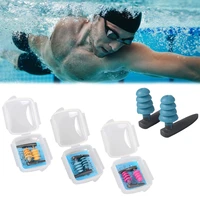 1pair summer swimming earplugs silicone waterproof outdoor water sports diving earplug professional pool accessories with case