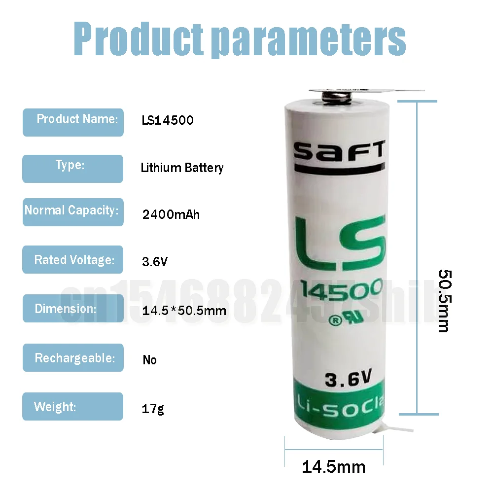 Литиевая батарея Saft LS14500 ER14505 3 6 TL5104 с штифтами для ПЛК-оборудования первичные