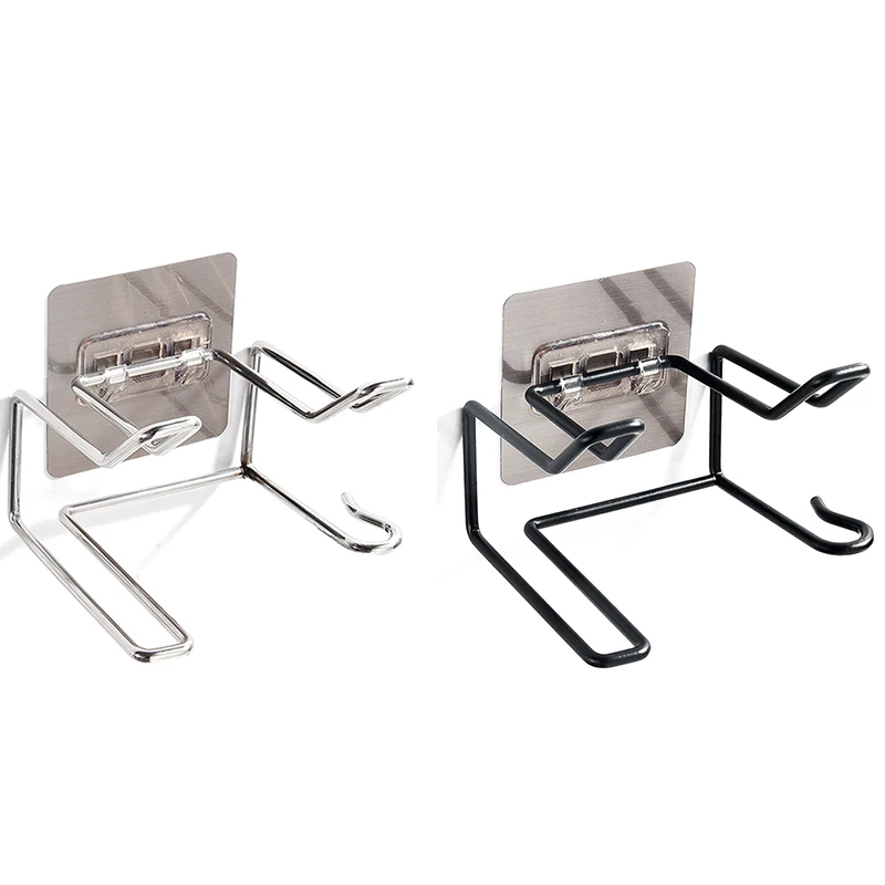 

New Hair Dryer Holder Wall Mounted No Drilling Blow Dryer Holder Rack Stainless Steel Hair Styling Tools Organizer