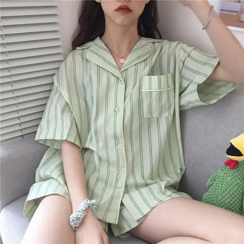 Pijamas Women Pyjamas Cute Cow Print Pajamas Casual Comfortable Homewear 2 Piece Set Sleepwear Female Summer Dropshipping