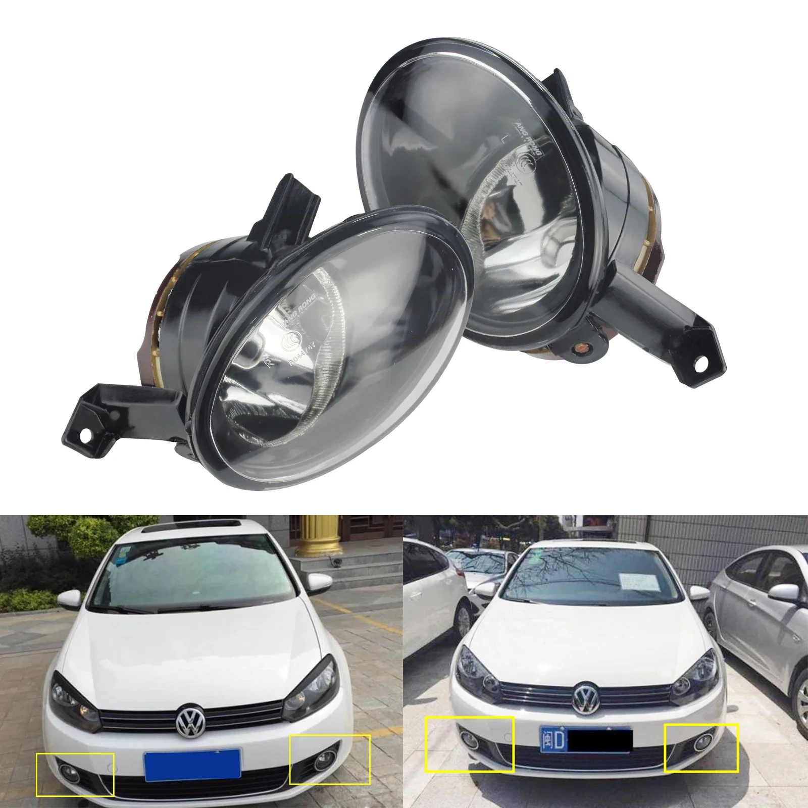 ANGRONG пара противотуманных фар переднего бампера для VW Golf Jetta MK6 Touran Beetle Eos Caddy