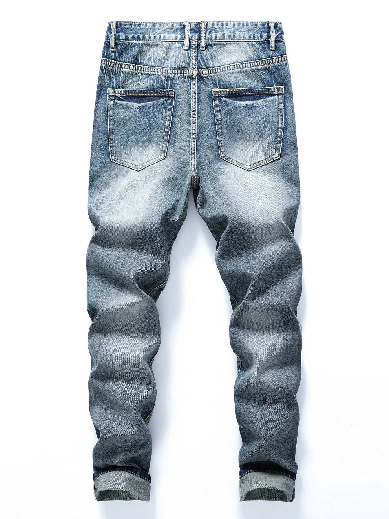 Мужские рваные потертые отбеливающие моющиеся джинсы-выглядят стильно и удобно!