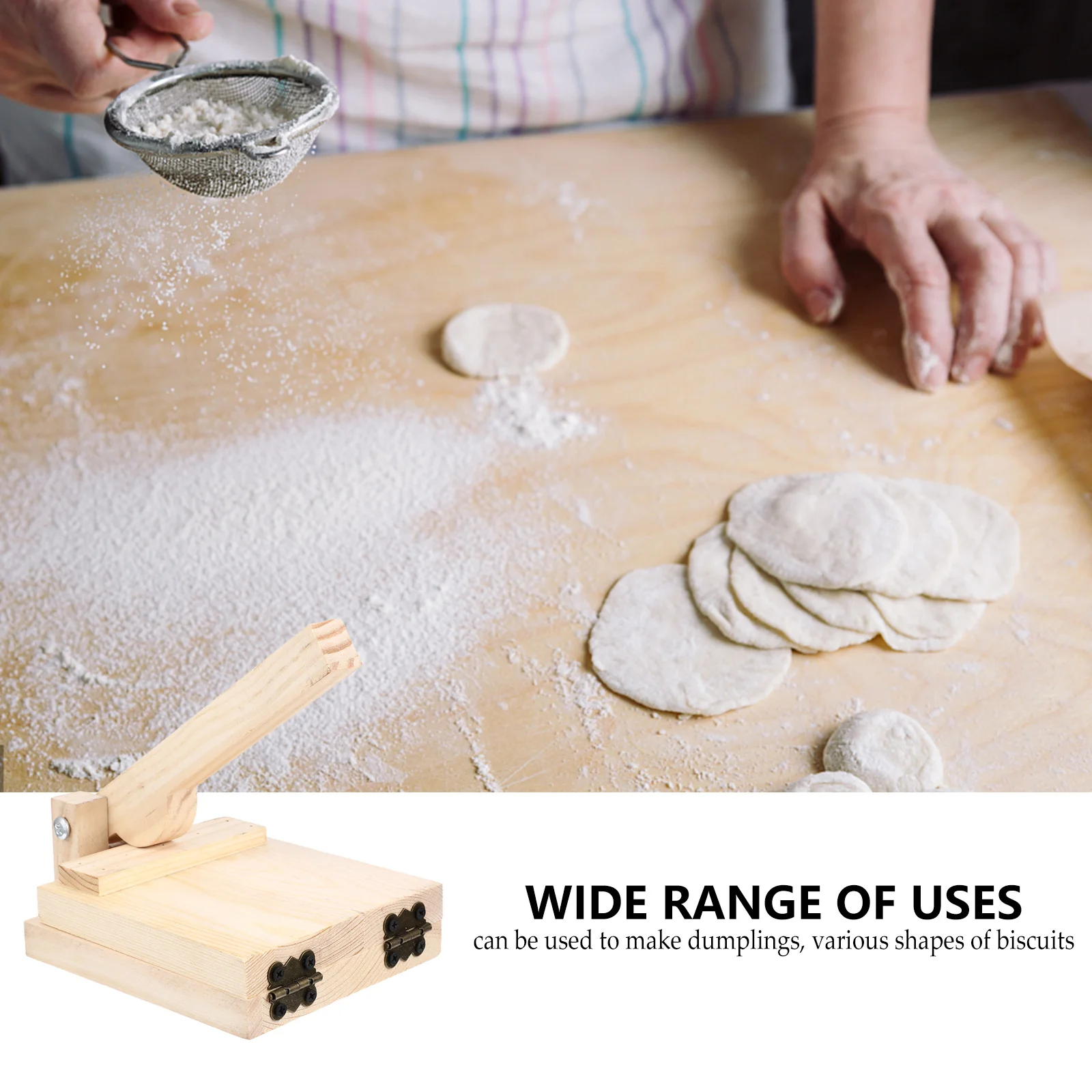 

Press Dumpling Tortilla Maker Dough Presser Wooden Wrapper Mold Wood Skin Machine Pressing Corn Tool Empanada Manual Pasta