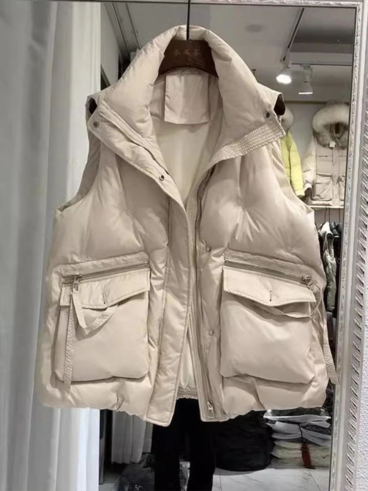 Европейские товары пуховый жилет с хлопковой подкладкой женский свободный