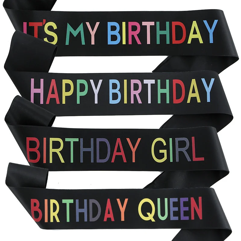 

Подарочная коробка для торта на день рождения, аксессуары для дня рождения, ремешок для макарон с красочными надписями и принтом