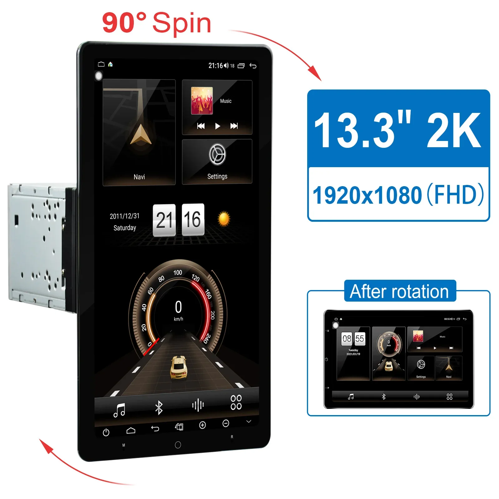 13 3-дюймовый автомобильный радиоприемник Android Os универсальный мультимедийный AI