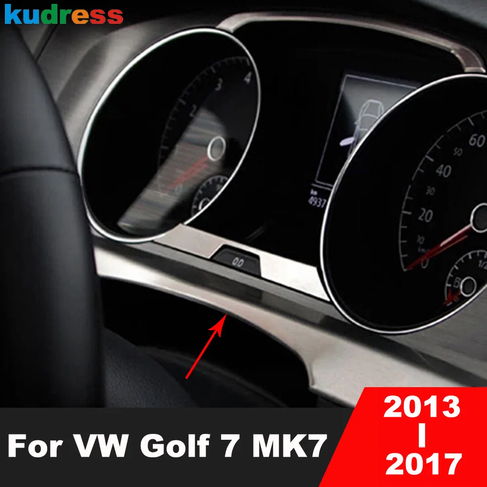 

Для Volkswagen VW Golf 7 Mk7 2013 2014 2015 2016 2017 из нержавеющей стали чехол для салона автомобиля приборной панели отделка стикер аксессуары