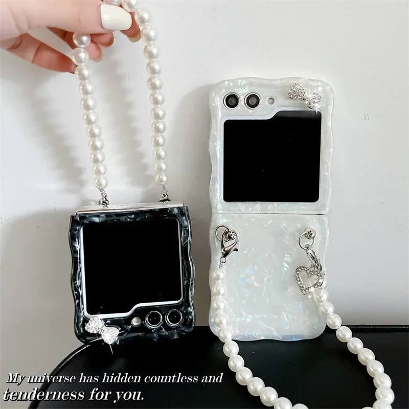 

Shell Texture Phone Case for Samsung Galaxy Z Flip 3 Z Flip 4 Z Flip 5 Hard PC Back Cover for ZFlip5 Case Shell