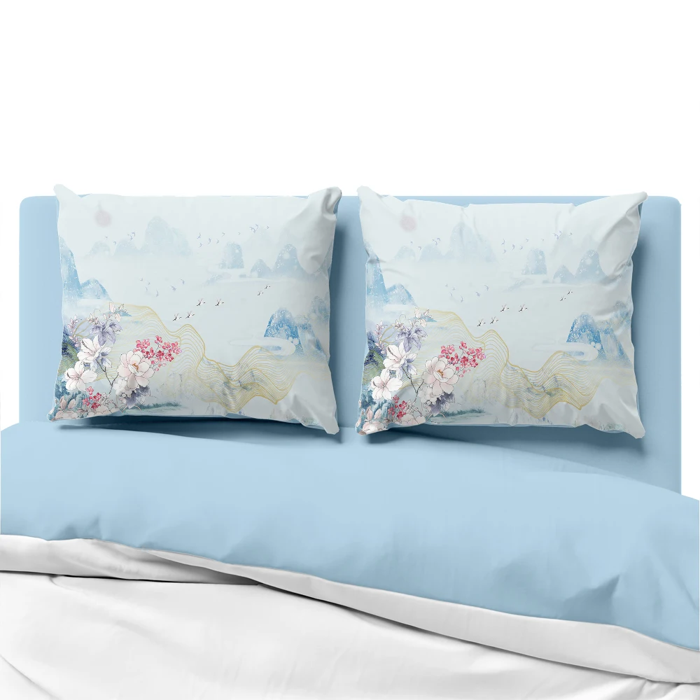 

Luxury Pillow cover for sofa Decorative pillow case Bedding Pillowcase Pillowcovers 50x70 50x75 50x80 scenery flower