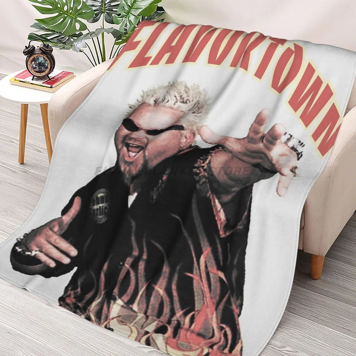 

Flavor Town Throws Blankets Collage Flannel Ultra-Soft Warm picnic blanket bedspread on the bed