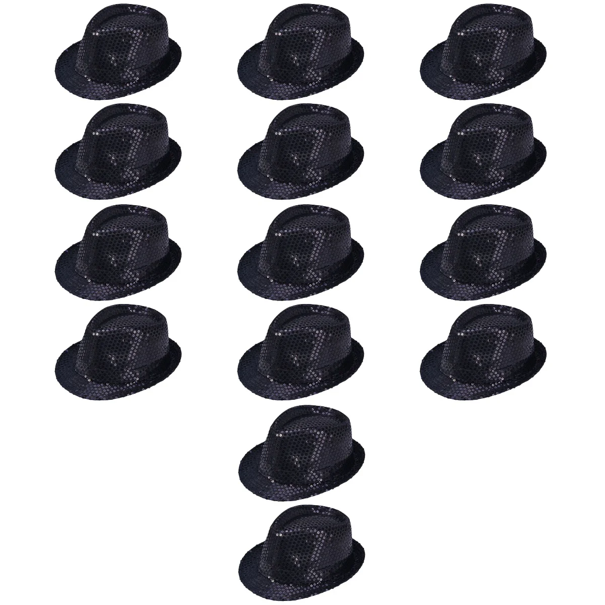 

7x Costume Hat for Adults Show Dance Jazz Caps Sequins Fedora Hat for Adults Party Hat Shining Hat Women' s Sequin Fedora