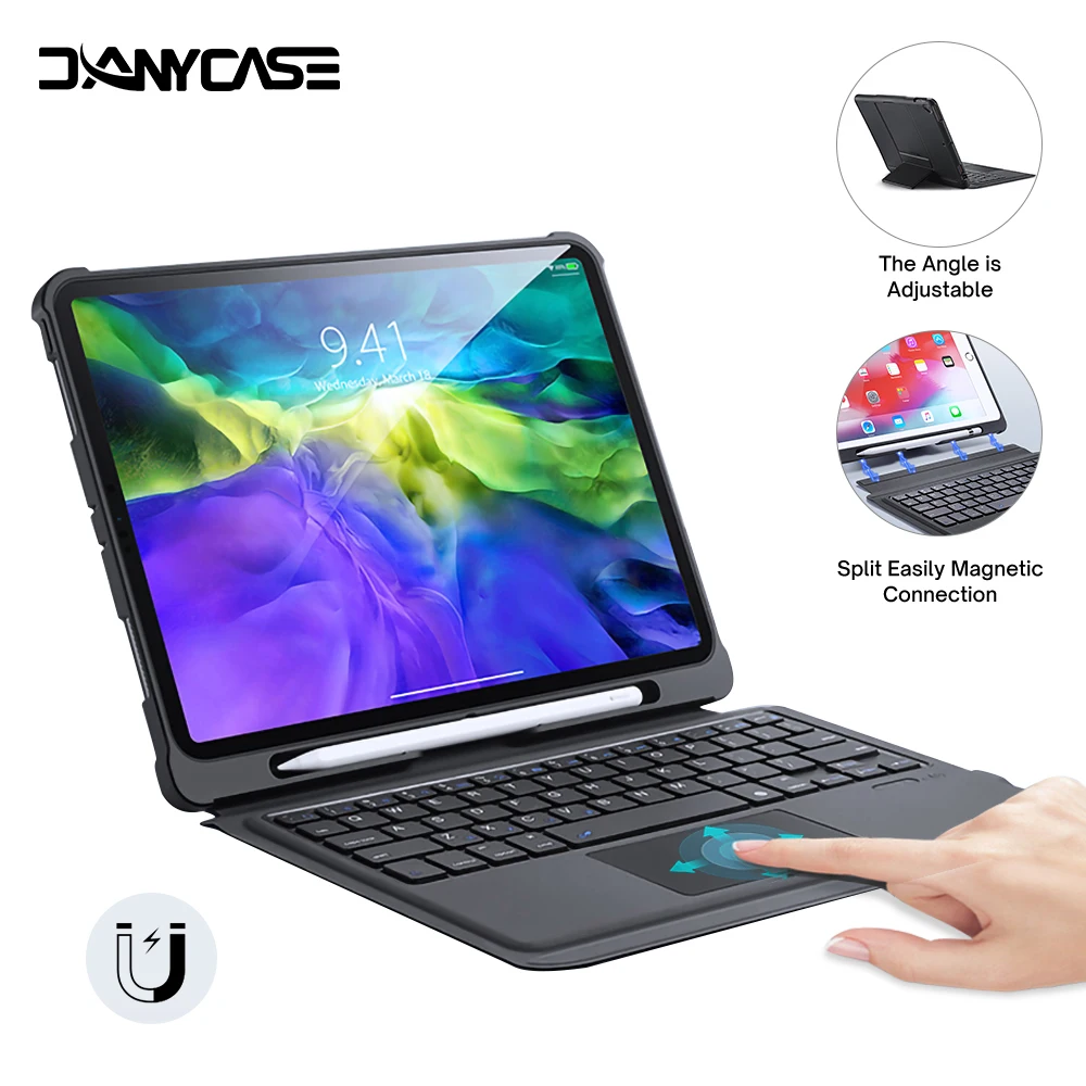 

Magic Keyboard for 2020 iPad Pro 11 Case 10.2 7th/8th/9th air 3 10.5 Air 4 10.9 5th/6th 9.7 air air2 9.7 With LED Keyboard case
