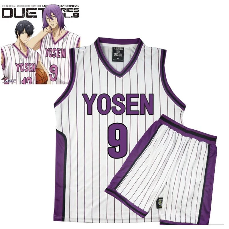 

Kuroko no Basuke корзина Косплей Yosen школьная форма мурасакибара атсуши 9 12 Спортивная одежда Мужская футболка шорты