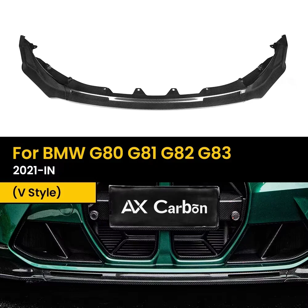 

Накладка на передний бампер из настоящего сухого карбона для BMW G80 G81 G82 G83 2021-IN, стиль V, 3 шт./компл.
