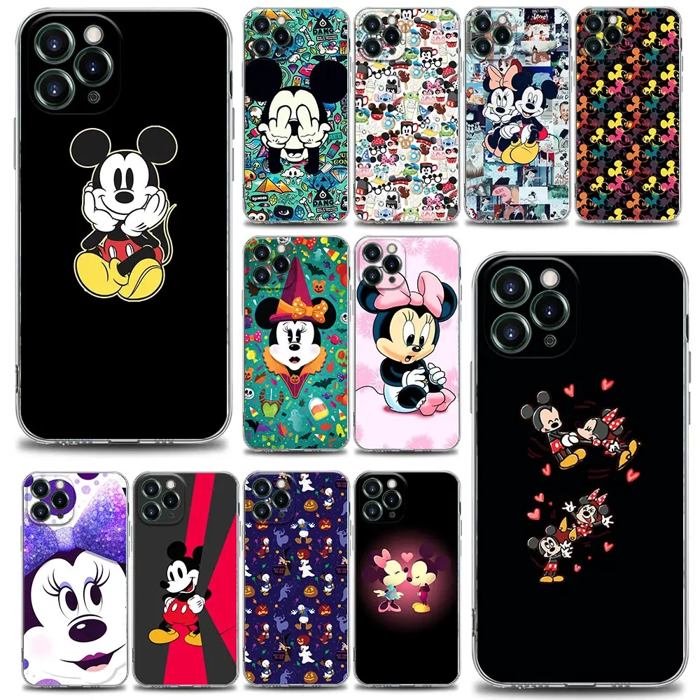 

Cartoon Mickey Tattoo Clear Phone Case for Apple iPhone 13 12 11 SE 2022 X XR XS 8 7 6 6S Pro Mini Max Plus Soft Silicone Case